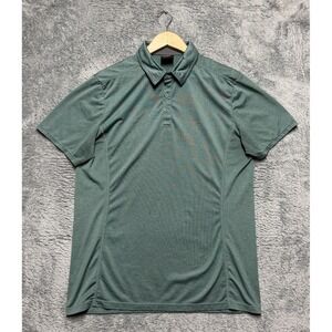 Hylete Polo Shirt Mens XL Green Athletic Fit Performance Stretch Gym Workout